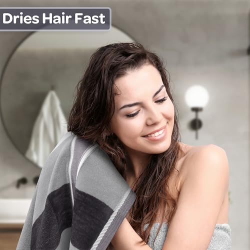 Lavish Home 2-Piece Towel Set - 35x70in Extra Large Bath Towels - 500 GSM 100% Cotton Bathroom Accessories - Absorbent Bath Sheets for Shower, Gym, Spa, and Dorm Room (Gray) - color: Gray