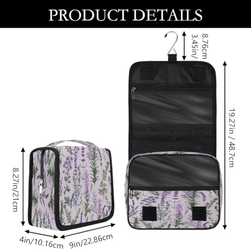 Travel Hanging Toiletry Bag for Women Girl Kinds Of Purple Tulip Flowers Cosmetic Bag Waterproof Makeup Organizer for Accessories, Shampoo, Full Sized Container, Toiletries for Bathroom Shower - color: E 08