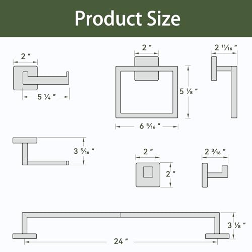 10-Pieces Matte Black Bathroom Accessories Set, 24 Inch Bathroom Hardware Set, SUS304 Stainless Steel Bath Towel Bar Set, Towel Racks for Bathroom Wall Mounted - size: 26 Inch (10 Pieces)
