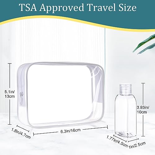Cosywell Travel Shampoo Bottles 4pcs 3.4oz TSA Approved Travel Bottles for Toiletries Travel Size Bottle Leak Proof Empty Lotion Containers with Flip Cap Small Plastic Squeeze Bottle - color: C-3.4oz-Clear-4blank