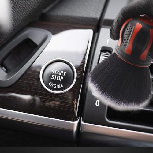 SPTA Ultra Soft Detailing Brush, Car Detail Brush, Orange Handle XL Synthetic Brush - Ultra Soft Bristles, Comes with Storage Rack, Covers Large Area Inside or Outside Vehicles