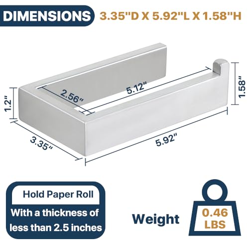 Sayayo Brushed Nickel Toilet Paper Holder Wall Mount, Toilet Tissue Holder for Bathroom Tp Holder Square, SUS304 Stainless Steel 6 Inch - color: Brushed Nickel