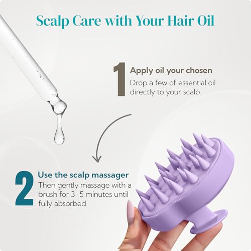 HEETA Hair Scalp Massager Shampoo Brush 2 Pack, Soft Silicone Bristles for Dandruff Removal, Waterproof for Wet & Dry Hair, Suitable for Men & Women (Light Beige & Purple) - color: Light Beige & Purple