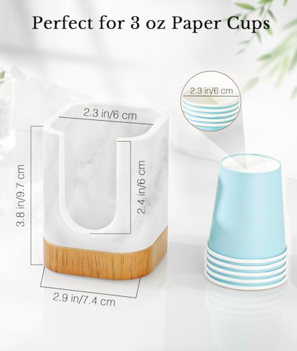 Luxspire Bathroom Cup Dispenser, Dixie Cup Holder 3-5oz, Disposable Paper Cup Holder for Bathroom, Cotton Pad Container, Guest Bathroom Essentials, Gravel White - color: Gravel White, size: 3-5oz