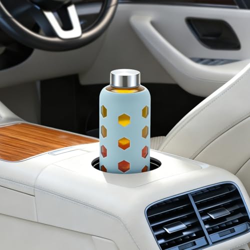 Mrsdry Glass Juice Bottles with Lids and Silicone Sleeves 18 oz, 4-Pack Reusable Clear Glass Water Bottles with Stainless Steel Airtight Cap for Juicing, Refrigerator, BPA Free Leak-Proof Drinking Jar - color: Gray