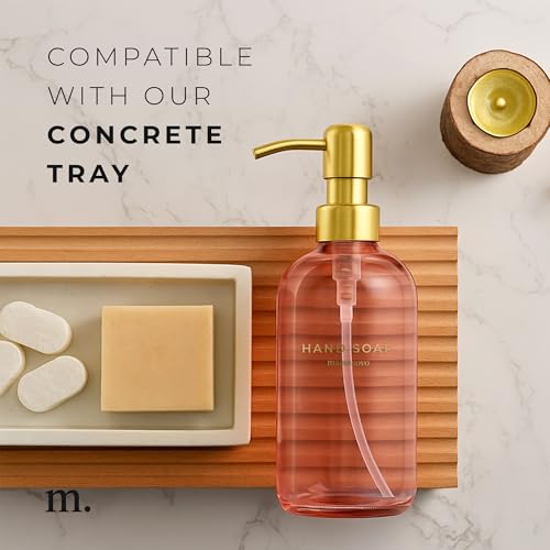 MaisoNovo Soap Dispenser 2-Piece Set | 16.9oz Pink Bottles with Gold Stainless Steel Pump Core - color: Pink/Gold