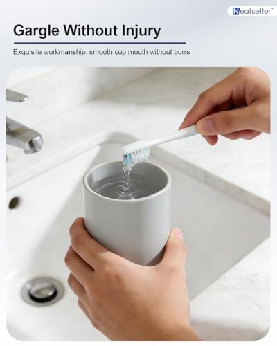 Travel Toothbrush Case & Cup Set – Sleek Toothbrush Holder with Cover for Couples – Lightweight, Eco-Friendly Toothbrush Travel Case for Business, Gym, & Hotel Stays(Grey, Extra Large)