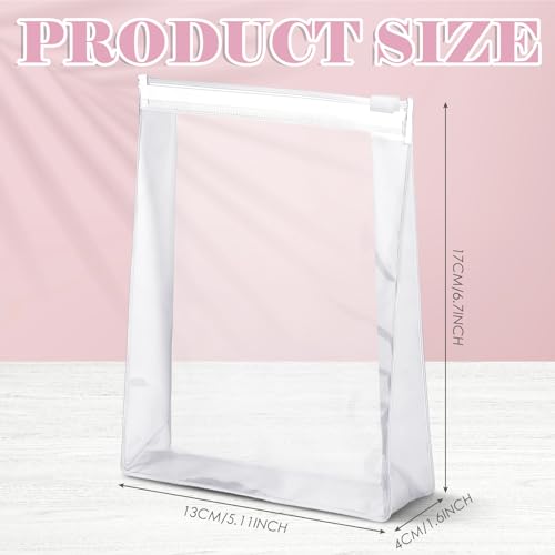 Xuniea 100 Pcs Mini Clear Makeup Bag PVC Small Travel Toiletry Organizer Pouches Bulk Waterproof Transparent Plastic Cosmetic Bag with Zipper for Women Men Travel(5.1'') - size: 5.1''