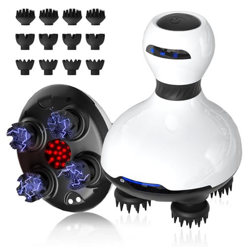 Electric Scalp Massager with Mutlti-Modes Vibration & Waterproof, Held Portable Head Scratcher Massager for Hair Growth, Deep Clean and Stress Relax