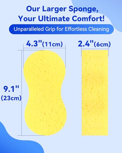 Temede Large Car Wash Sponges, Extra Thick Foam Sponges, 5-Pack | 9.1" x 4.3" x 2.4", Extra Thick, Multi-Purpose Cleaning, Kitchen, Bathroom, Household