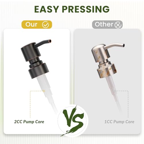 AmazerBath Glass Soap Dispenser, 2-Pack Clear Glass Soap Dispenser with Pump Bronze Rustproof, 17 Oz Bathroom Hand Soap Dispenser Bottle for Liquid Lotion, Kitchen Dish Soap Dispenser - color: Oil-rubbed Bronze