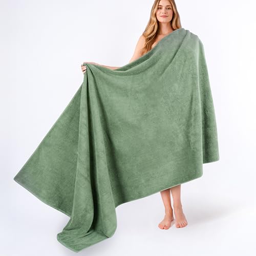 American Soft Linen 100% Cotton Luxury Turkish Towels, 40x80 XL Bath Sheet | Soft Absorbent Quick Dry OEKO Tex Standard 100 Certificated Durable Machine Washable Breathable Premium Hotel Quality - color: Sage Green, size: 40"x80"