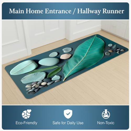 Soft Diatomaceous Earth Blend Bath Mat – Ultra-Thin (2.5mm) Quick-Dry, Non-Slip Floor Mat – NOT Hard Stone Mat – Ideal for Bathroom, Doorway, or Kitchen (40x120 cm) - size: 1'4" x 3'11" (Rectangular)