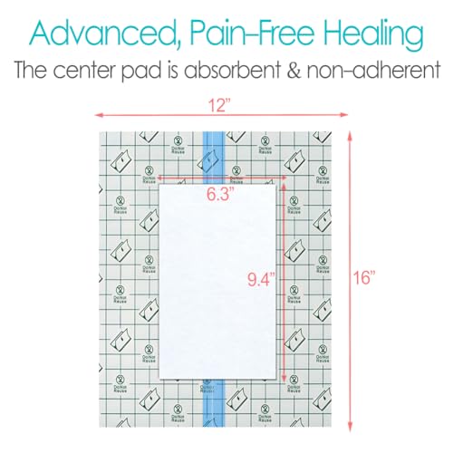 14 Pcs Waterproof Ostomy Bag Shower Cover 12"x16", Stoma Bath Protector Shield Film Adhesive Dressing Bandage for Ostomy Supply Guard Accessory - size: 12x16 Inch (Pack of 14)