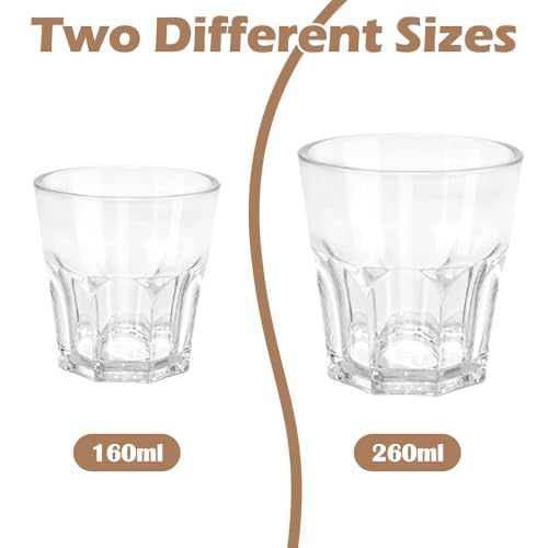Plastic Drinking Glasses Set of 6, Unbreakable Water Tumbler, Acrylic Plastic Cups, Reusable Kids Drinking Cups for Children Kitchen Cocktail Picnic Party Juice Whiskey Wine (6pc-clear-260ml/9oz) - color: 6pc-clear-260ml/9oz