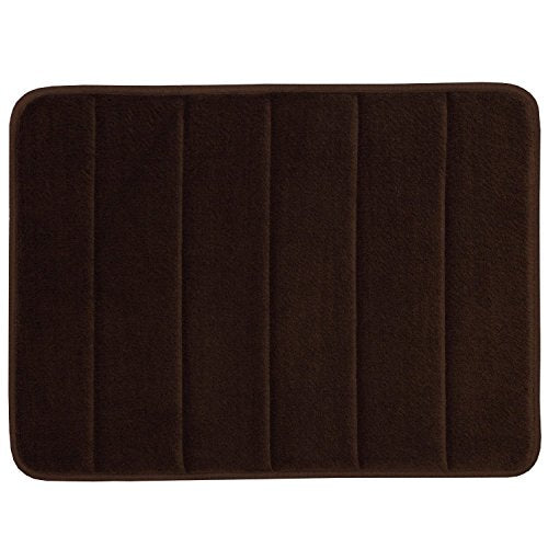 WPM WORLD PRODUCTS MART Memory Foam Bath Mat-Incredibly Soft and Absorbent Rug, Cozy Velvet Non-Slip Mats Use for Kitchen or Bathroom (17 Inch x 24 Inch, Brown) - color: Brown, size: 17 x 24 inches