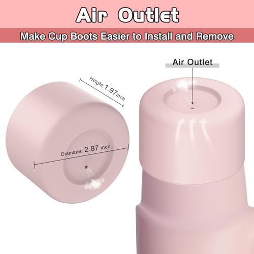 WUQID Silicone Boot Sleeve Compatible with Hydro Flask Travel Tumbler with Handle 32oz&40oz and 12-24oz Hydroflask Bottle & Stanley 20 30 40oz Tumbler, Fit 2.83-2.95in Bottom, Anti-Slip Bottle Cover - color: Trillium