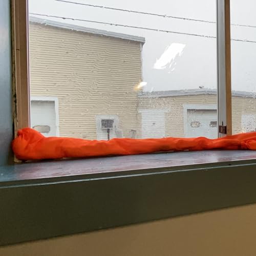 Quick Dam WUB210-2 Water Activated Flood Barrier – 10 ft, 2-Pack, Orange – Indoor Leak Protection, Absorbs 3.1 Gallons Each, Swells to 2.5" High - size: 10ft
