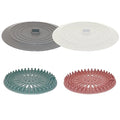 Shower Drain Hair Catcher Tub Stopper, V-TOP Drain Cover for Shower to Catcher Hair, Silicone Bathtub Drain Plug Suit for Bathroom Kitchen and Laundry, 4 Pack - color: 6" White & Gray & Green & Pink