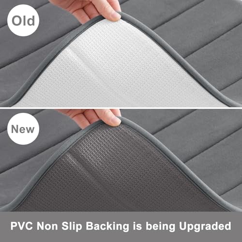 Buganda Memory Foam Bath Mat, 60" x 24", Ultra Soft Bathroom Rugs, Water Absorbent and Machine Washable Bath Rug Runner for Bathroom, Shower, and Tub, Grey - color: Grey, size: 60" X 24"