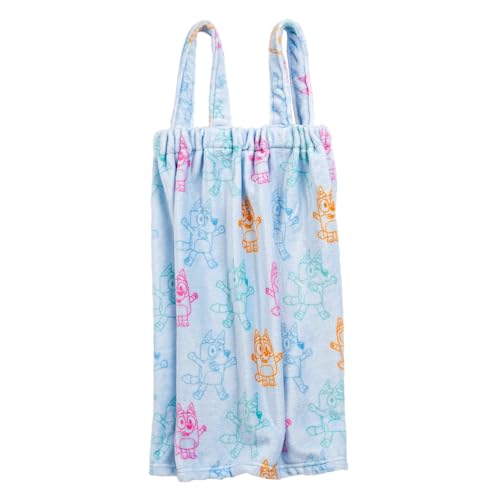 Jay Franco Bluey 3 Piece Spa & Bath Set - Includes Towel Wrap, Loofah & Spa Headband - Kids Bath & Shower Accessories - color: Blue - Bluey
