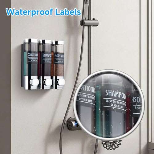 Shampoo and Conditioner Dispenser,GlintGath Shower Dispenser 3 Chamber No Drill Shampoo Dispenser for Shower Wall Mounted Shower Soap Dispenser for Bathroom Hotel,3 * 300ML,Chrome - color: Chrome 3 Chamber