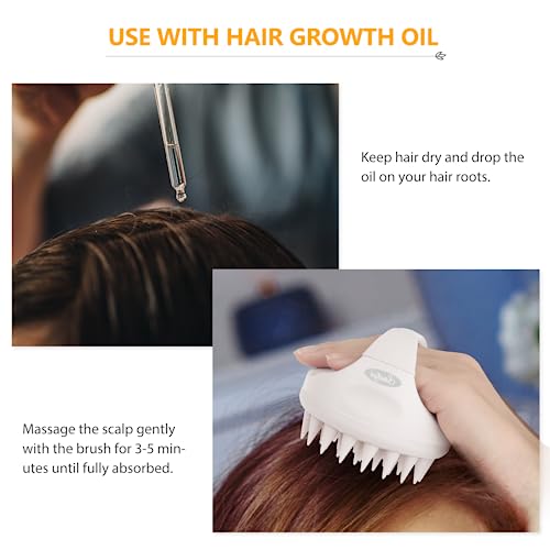 Sndyi Soft Silicone Scalp Massager for Dandruff Removal and Hair Growth - Wet Dry Scalp Exfoliator Brush for Scalp Care - Beige - color: Beige