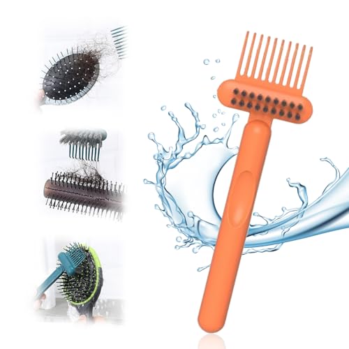 2 In 1 Hair Brush Cleaning Tool, 2025 New Comb Cleaning Brush, Portable Brush Cleaner for Travel, Hairbrush Cleaning Tool for Hair Salons (Orange) - color: Orange