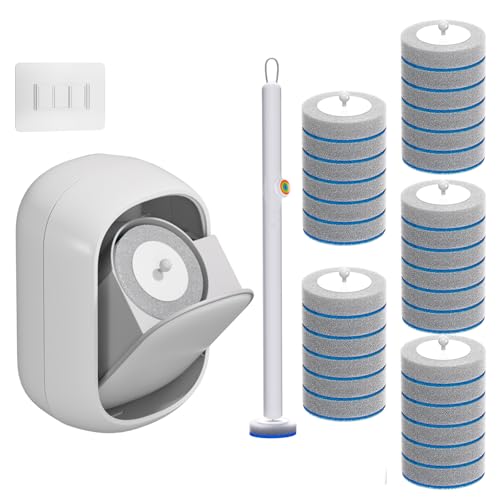 Disposable Toilet Brush and Holder Set with 30 Bowl Wand Cleaners Refill Pads, Bathroom Wall Mounted Toilet Bowl Cleaners Kit, Suitable for Toilets, bathrooms, and RVs. - size: 1 wand+ 30 heads