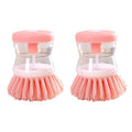 2Pcs Pink Dish Brush with Soap Dispenser,Soap Dispensing Brush, Kitchen Brush,Dish Pot Pan Sink Cleaning, Dish Brush Washing Utensils,Washing Up Liquid Soap Dispenser,Soap Dispensing Dish Brush