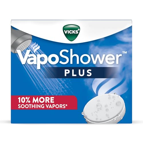 Vicks, VapoShower Plus, Shower Steamers, Eucalyptus Shower Steamer & Menthol Scent, Clean Dissolving Vapor Shower Tablets, Aromatherapy Shower Steamer & Shower Bombs, 12 count - size: 12 Count (Pack of 1)