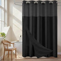 No Hook Shower Curtain and Liner Set for Bathroom, Black, 71" x 74" | with Snap in Liner Replacement, Mesh Top Window, Quick-Drying, Waterproof, Machine Washable, 3 in 1, Ringless, Anti-Wrinkle - color: Black, size: 71"W x 74"L (Pack of 1)