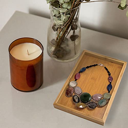 Natural Bamboo Serving Tray Platter 11 x 7.5 Rectangular, Bamboo - color: Bamboo, size: 11" x 7.5" x 1.2"