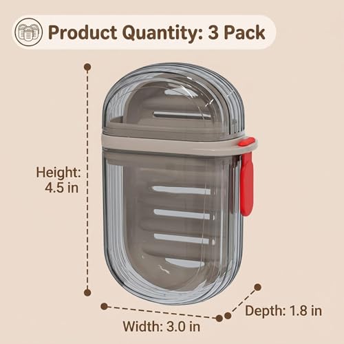 3PCS Bar Soap Travel Case, Soap Containers for Traveling, Leak-Proof Soap Case for Travelling, Portable Soap Storage Solution for Gym Showers, Camping Trips and Daily Bathroom Organization