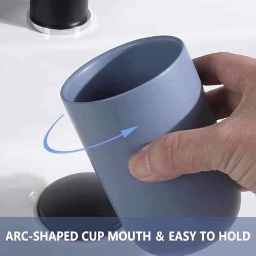 Toothbrush Holders for Bathrooms - 2 Cups Ceramic Toothbrush Toothpaste Holders Set, Blue Bathroom Tumbler Cups Reusable Toothbrush Mouthwash Cup, Bathroom Counter Organizer. - color: Blue, size: 2pcs