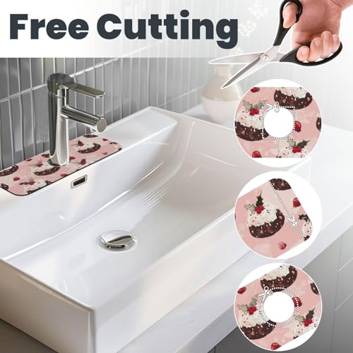 Faucet Draining Mat For Kitchen Sink, Cream Puddings Diatom Mud Absorbent Drain Pad For Bathroom Kitchen Sink Splash Guard Drying Mat - color: Cream Puddings