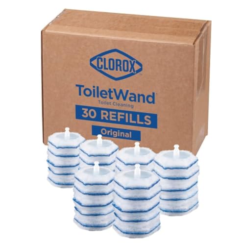 Clorox ToiletWand Disposable Toilet Cleaner Refills, 30 Count, Kills 99.9% of Germs and Viruses, Touch-Free Toilet Cleaning, Original Scent - size: 30 Count (Pack of 1)