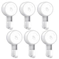 LUXEAR Heavy Duty Waterproof Shower Hooks 6 Pack - Suction Hook, No Drill Damage-Free Removable Reusable Wall Hooks for Bathroom Kitchen Towel Bathrobe Loofah Shower Hooks (Max Load 11LB/5KG) - size: 6 Pack Single