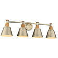 FEMILA Vanity Lights, 4-Lights Bathroom Light Fixtures Over Mirror, Antique Brass Wall Sconces Lamp with Hammered Metal Shade Finish, 4FG59B-4W BG - color: Gold, size: 30"