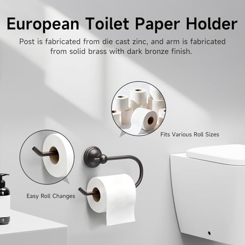 Formosa Design Hardware Classic 4-Piece Bathroom Accessories Set, 24-inch Towel Bar, Toilet Paper Holder, Towel Ring, and Robe Hook, Durable Zinc Alloy & Stainless Steel, (Oil Rubbed Bronze Finish) - color: Oil Rubbed Bronze