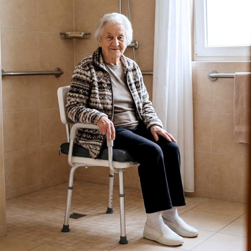 Leinuosen 2 Pcs Shower Seat Cushion with Non Slip Silicone Bottom 4d Mesh Pad Waterproof Shower Chair Cushion Bathtub Pad Bath Pillow Seat Mat Washable Fast Drying for Elderly Disabled(Gray)