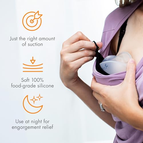 Boon Trove Silicone Manual Breast Pump Set - Hands Free Breast Milk Collector - Includes Polyester Travel Pouch - Breastfeeding Essentials - 2 Count - style: 2 Count w/ Travel Pouch