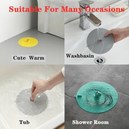 MAOYONG Bathroom Tub Drain Stopper and Cover Set for Bathtub Shower Overflow Plug Sink Maintenance Laundry Tub Floor and Bathroom Drain Cover 3PCS - color: Yellow