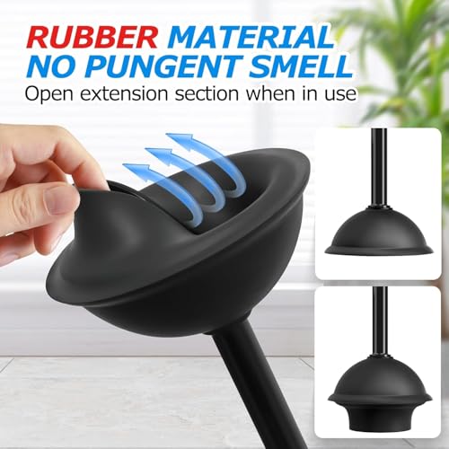 FORASTO 3IN1 Toilet Brush and Plunger Set, Crevice Cleaning Combo, Black | Bathroom accessories, bathroom decor, apartment essentials, home essentials, cleaning supplies, compact floor storage