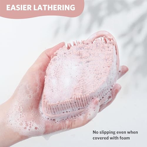 Sndyi Scalp Massager & Body Scrubber Set, Soft Silicone Bristles, Gentle Exfoliating, Perfect for Sensitive Skin