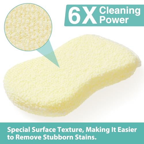 Mr. Scrub Kitchen Sponges, Dish Scrub Sponge 12 Pack Odor-Resistant, Quick-Drying, Non-Scratch for Washing Dishes, Pans, Pots & Nonstick Cookware - size: 12 Pack