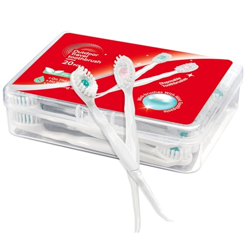 Mini Disposable Toothbrushes with Toothpaste and Toothpick, Tongue Cleaners, Reduce Bad Breath, Tongue Scraper, Prepasted Toothbrush, Pick for Work or Travel (Mix, 20pcs) - color: Mix