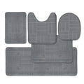 5 Piece Bathroom Rugs Set - Soft Non Slip Memory Foam Large Mats - Perfect Combination of Luxury and Comfort (Gray/Line, 5 Piece Set) - color: Gray /Line