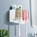 𝟐𝟎𝟐𝟔 𝐔𝐩𝐠𝐫𝐚𝐝𝐞𝐝 So Nice Toothbrush Holders for bathrooms Accessories Wall Mounted,Electric Shower Toothbrush Holder White Plastic toothbrushes Holder Set for Kids with 2 Cups - color: 2cups