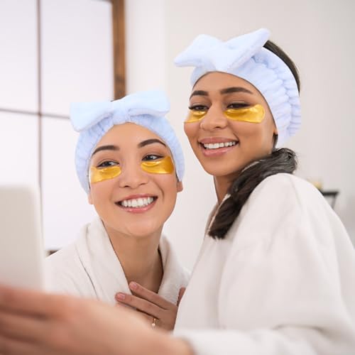 Semato 8 Pcs Blue Spa Headband Bachelorette Party Favor Set Skincare Headbands for Women Gifts and Party Supplies (Blue) - color: Blue